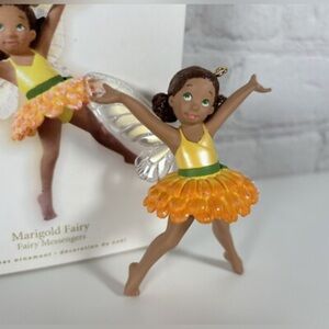 Hallmark 2009 Marigold Fairy Figurine with Orange and Yellow Dress-adorable🧚🏿♀️